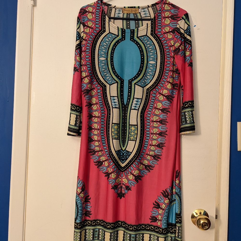 Jessica Taylor NYC sheer pattern dress